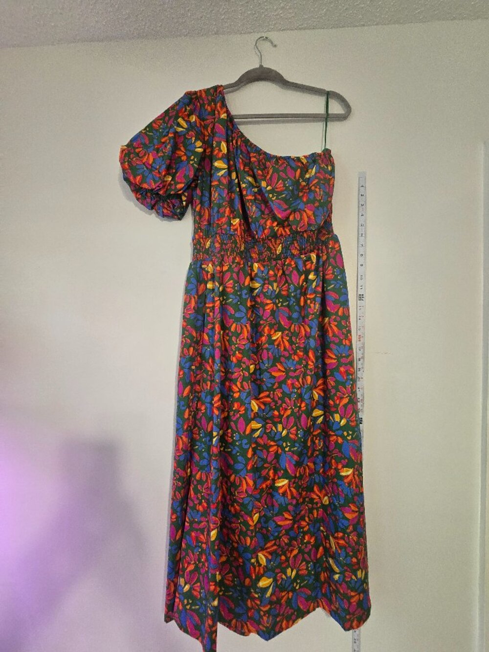 Sugarlips One-Shoulder Floral Dress in Blue, Pink, Orange, Yellow